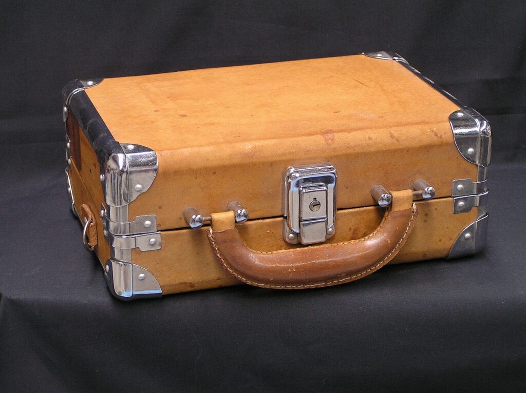 This is a suitcase, very unlike the one I'd use for travelling.